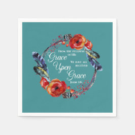 Guardanapo De Papel Grace Sobre Grace John 1:16 Escritura