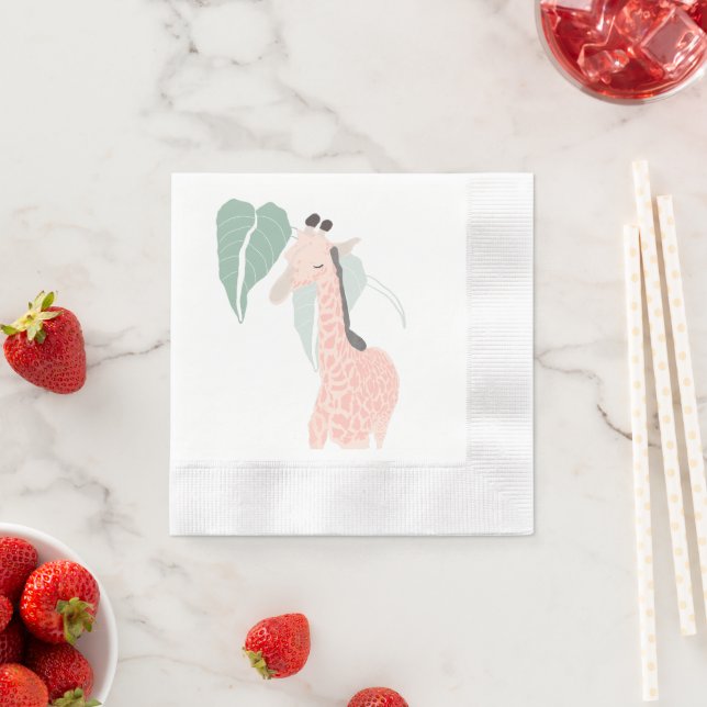 Guardanapo De Papel Graceful Giraffe Party Napkins (Insitu)