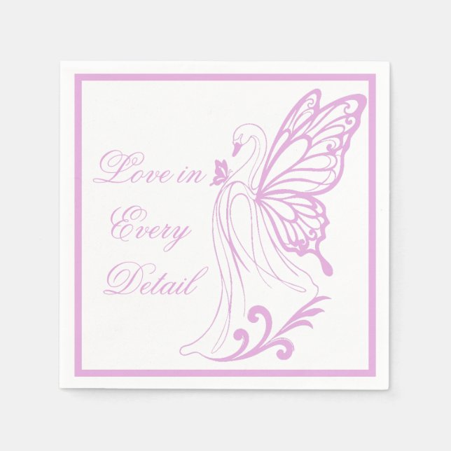 Guardanapo De Papel Graceful swan with butterfly wings (Frente)