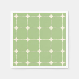 Guardanapo De Papel Grade e Branco Grid Minimalista Tropical