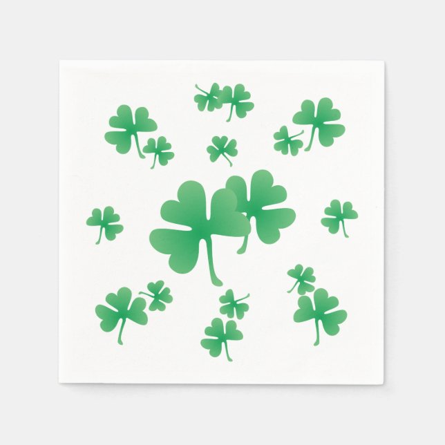 Guardanapo De Papel Gradient Green Irish Shamrock Party (Frente)