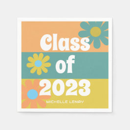 Guardanapo De Papel Graduação 2023 Retro Daisies Girls Personalizadas