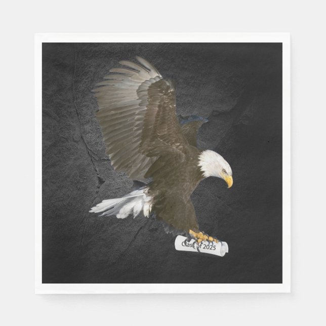 Guardanapo De Papel Graduação 2025 Bald Eagle com Diploma (Frente)