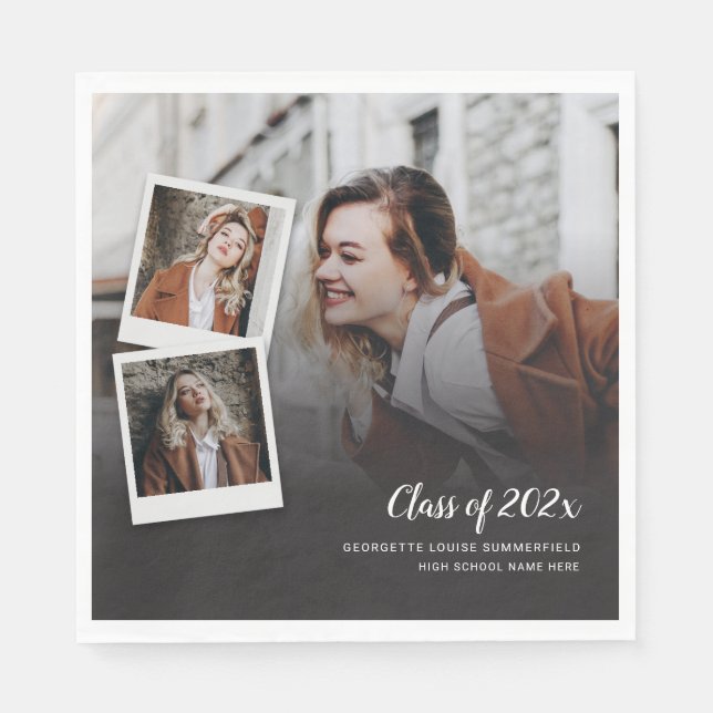 Guardanapo De Papel Graduação 2025 Fotos de Formando Papel de Partido  (Frente)