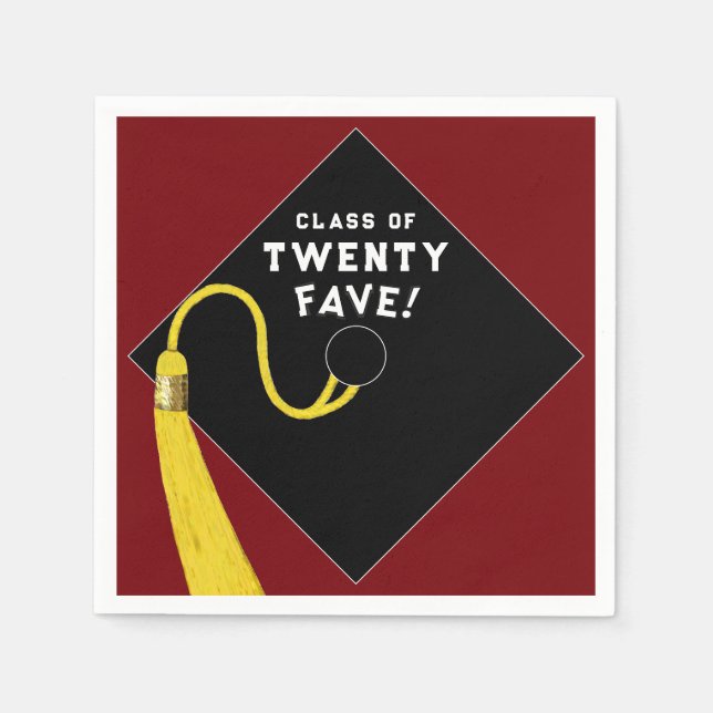 Guardanapo De Papel Graduação 2025 Partido Maroon (Frente)