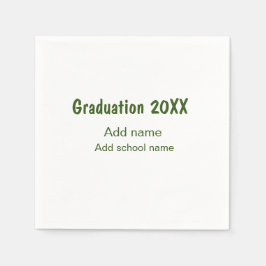 Guardanapo De Papel Graduação 20XX acrescentar nome de ano escola verd