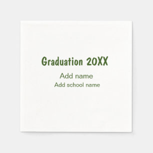 Guardanapo De Papel Graduação 20XX acrescentar nome de ano escola verd