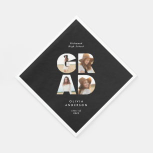 Guardanapo De Papel Graduação 4 Foto moderna personalizada branca ne
