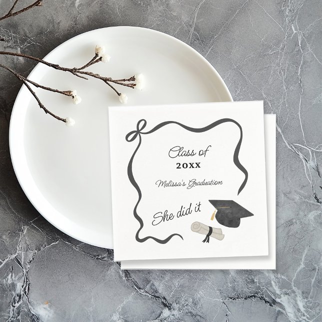 Guardanapo De Papel Graduação com Laço Preto (Criador carregado)