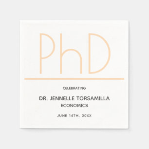 Guardanapo De Papel Graduação de Cinzas de natas brancas do doutorad