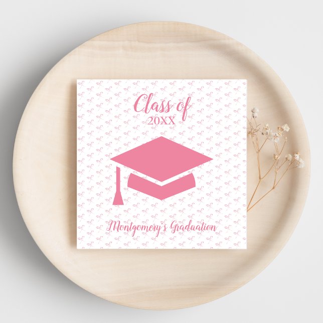 Guardanapo De Papel Graduação de Coquetes Rosa Personalizada Napkin (Criador carregado)