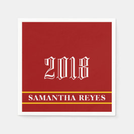 Guardanapo De Papel Graduação de cores Douradas e brancas/personalizad