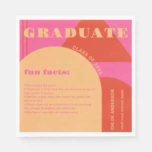 Guardanapo De Papel Graduação de Fatos de Divertimento Cor-de-Rosa e L