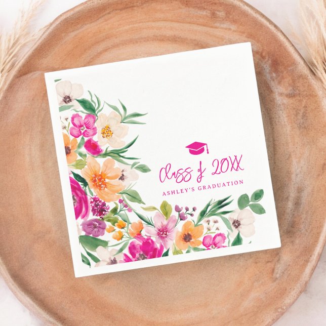Guardanapo De Papel Graduação de flores silvestres brilhantes (Bright bold wildflowers graduation napkins)