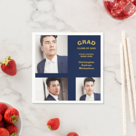 Guardanapo De Papel Graduação de Foto com Tipografia Minimalista 3