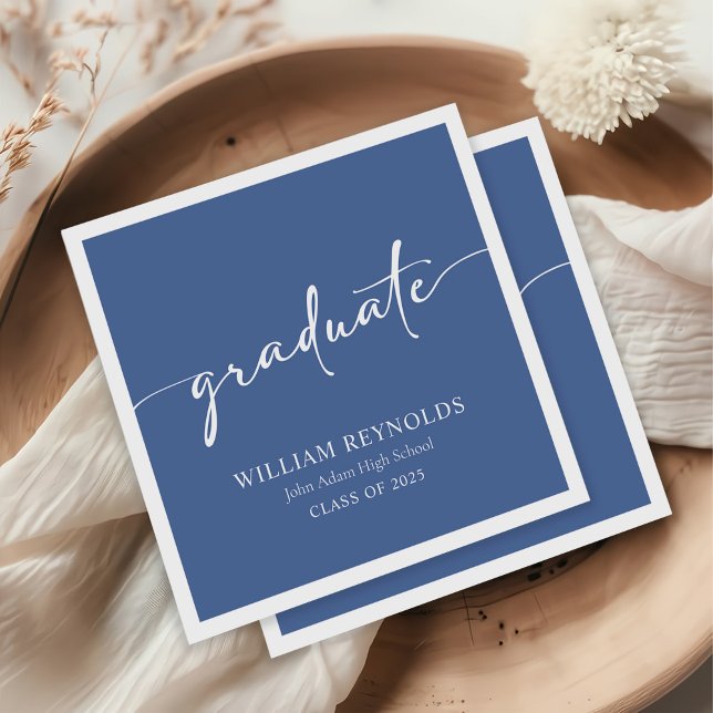 Guardanapo De Papel Graduação de Foto Simples de Script Moderno (Criador carregado)