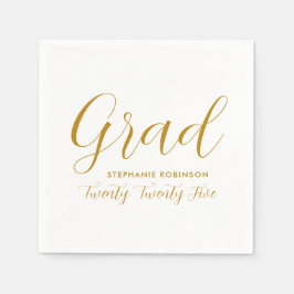 Guardanapo De Papel Graduação de Script Dourado Simples 2025