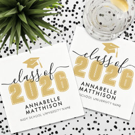 Guardanapo De Papel Graduação Dourada Simples do formando