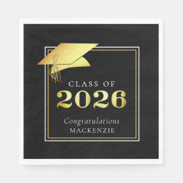 Guardanapo De Papel Graduação Elegante 2025 Cor Personalizada Metálica