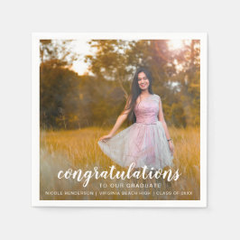Guardanapo De Papel Graduação Elegante de Foto Simples Moderna
