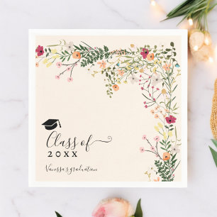 Guardanapo De Papel Graduação em decoração de flores silvestres florai