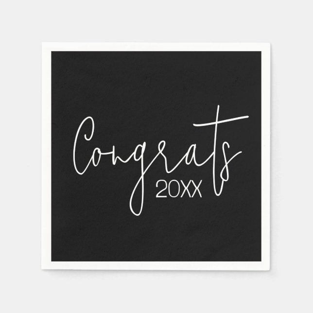 Guardanapo De Papel Graduação em preto (Frente)