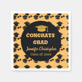 Guardanapo De Papel Graduação em preto e amarelo esbranquiçado esbranq