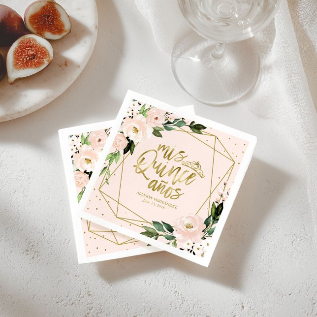 Guardanapo De Papel Graduação Floral Rosa Quente Formando (Criador carregado)