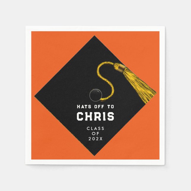 Guardanapo De Papel Graduação Laranja 2025 (Frente)