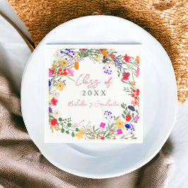 Guardanapo De Papel Graduação moderna de flores silvestres de chic boh