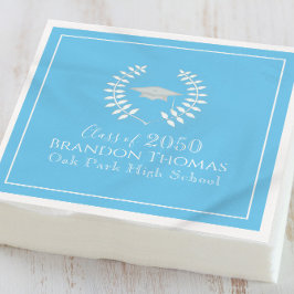 Guardanapo De Papel Graduação Moderna Elegante Carolina Azul Personali