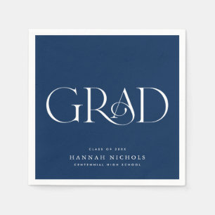 Guardanapo De Papel Graduação Moderno Elegante Tipo Azul Nápoles