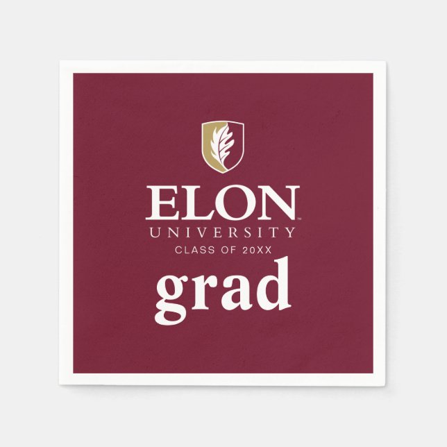 Guardanapo De Papel Graduação na Universidade Elon (Frente)