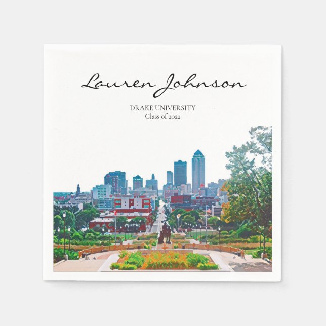 Guardanapo De Papel Graduação Personalizada de Iowa Napkins (Frente)