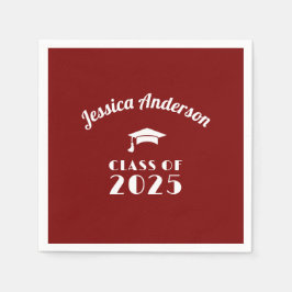 Guardanapo De Papel Graduação Personalizada Maroon e White