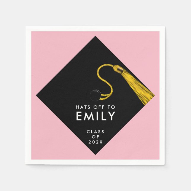 Guardanapo De Papel Graduação Rosa 2026 (Frente)