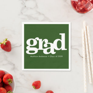 Guardanapo De Papel Graduação - tipografia simples e ousada em verde