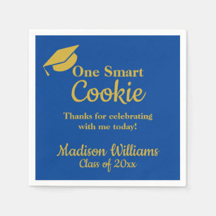 Guardanapo De Papel Graduação Um Smart Cookie Party Papel Dourado Azul