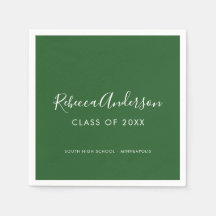 Graduação Verde Escura Mínima de Caligrafia Modern