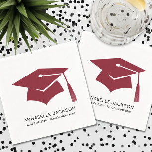 Guardanapo De Papel Graduação Vermelha Personalizada