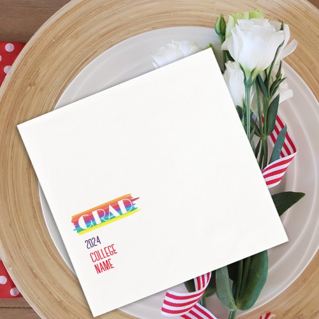 Guardanapo De Papel Graduado arco-íris simples minimalista (Criador carregado)