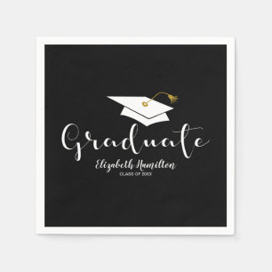 Guardanapo De Papel Graduado Cute Caligrafia Gorro de Graduação Format