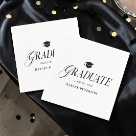 Guardanapo De Papel Graduate Modern Simple Graduation Party
