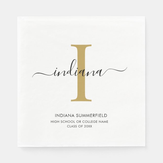 Guardanapo De Papel Graduation 2026 Monogram Grad Party (Frente)