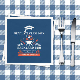 Guardanapo De Papel Graduation BBQ Backyard Navy Blue