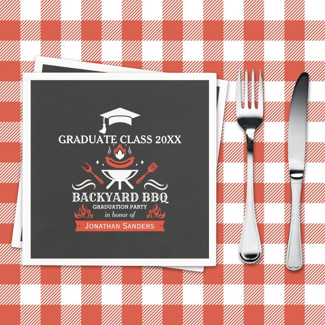 Guardanapo De Papel Graduation BBQ Backyard Navy Blue (Criador carregado)