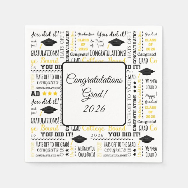 Guardanapo De Papel Graduation Cap Napkins (Frente)