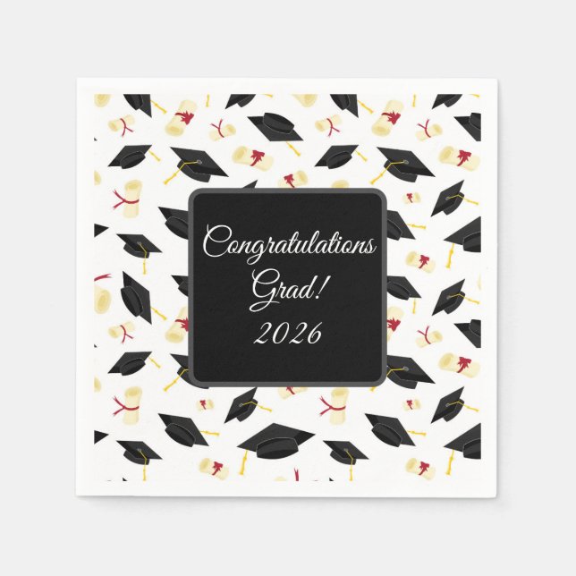 Guardanapo De Papel Graduation Cap Napkins (Frente)
