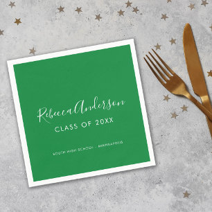 Guardanapo De Papel Graduation Class of 2023 Green Calligraphy