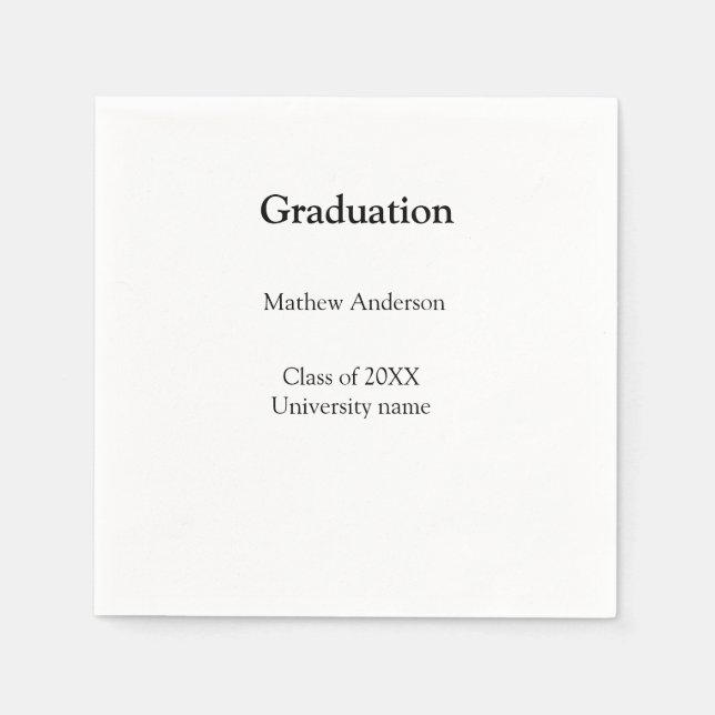 Guardanapo De Papel Graduation name class of 20XX university name simp (Frente)